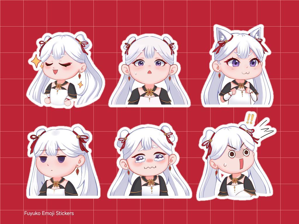Emoji Sticker Mascot Fuyuko Set 1 | WA & Telegram Use